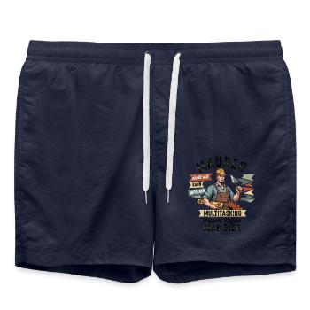 Le maçon - Short de bain - bleu marine - Devant - AI Model Male 185 light (185cm)