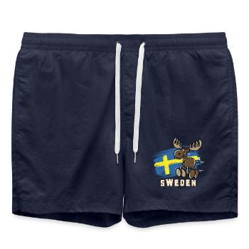 Suède - Orignal - Short de bain - bleu marine - Devant - AI Model Male 185 light (185cm)