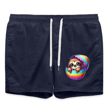 Mignon paresseux éclosion d’un dessin animé d’œuf coloré - Short de bain - bleu marine - Devant - AI Model Male 185 light (185cm)