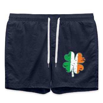 St. Patrick’s Day Gift Shamrock Ireland Flag Irish - Swim Trunks - french navy - Front - AI Model Male 185 light (185cm)