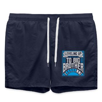 Leveling up big brother - Swim Trunks - french navy - Front - AI Model Male 185 light (185cm)