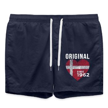 anniversaire 1962 original since 1962 danemark - Short de bain - bleu marine - Devant - AI Model Male 185 light (185cm)