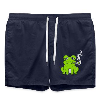 Weed Joint Frog Stoned - Short de bain - bleu marine - Devant - AI Model Male 185 light (185cm)