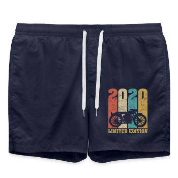 Vintage Motorrad 2020 Retro Geburtstagsgeschenk - Badeshorts - French Navy - Vorne - AI Model Male 185 light (185cm)