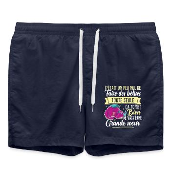 Je vais être grande soeur - Short de bain - bleu marine - Devant - AI Model Male 185 light (185cm)
