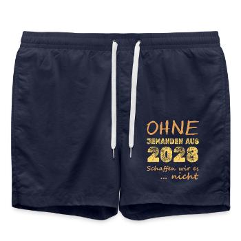 pas en 2028 - Short de bain - bleu marine - Devant - AI Model Male 185 light (185cm)