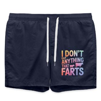 Vegetarian Vegan Veggie Vegetarian - Swim Trunks - french navy - Front - AI Model Male 185 light (185cm)