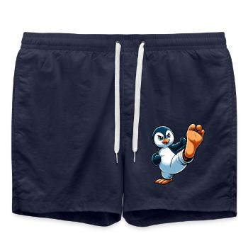 Penguin Karate Martial Arts Athletic - Swim Trunks - french navy - Front - AI Model Male 185 light (185cm)