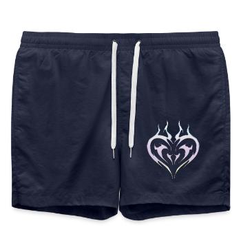 Tatouage de cœur tribal pour Emo et Goth - Short de bain - bleu marine - Devant - AI Model Male 185 light (185cm)