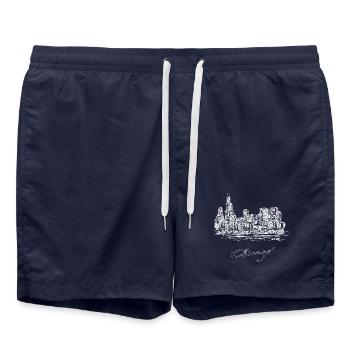 Chicago City - United States - Swim Trunks - french navy - Front - AI Model Male 185 light (185cm)