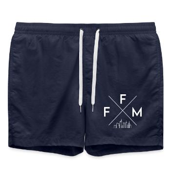 Francfort et l’horizon - Short de bain - bleu marine - Devant - AI Model Male 185 light (185cm)
