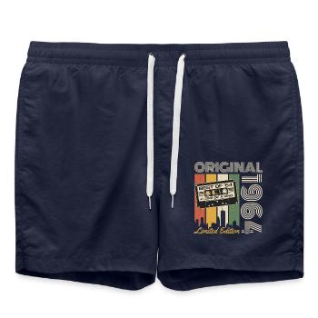 1964 Vintage Born Vintage Rétro Anniversaire - Short de bain - bleu marine - Devant - AI Model Male 185 light (185cm)