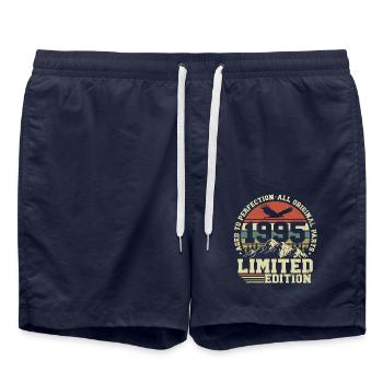 Vintage 1995 Born Vintage Retro Birthday - Swim Trunks - french navy - Front - AI Model Male 185 light (185cm)