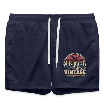 Vintage 1978 Vintage Birthday Gift Retro - Swim Trunks - french navy - Front - AI Model Male 185 light (185cm)