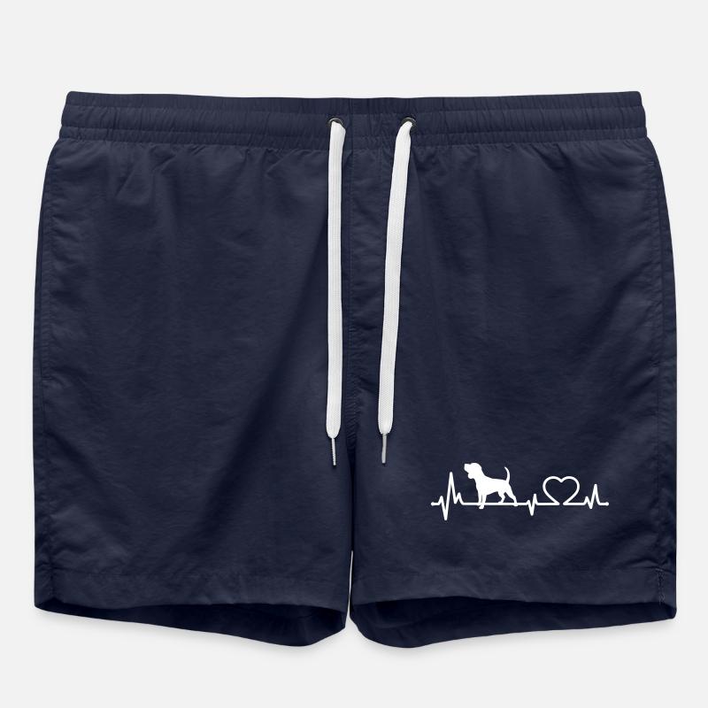 Beagle Herzschlag Hunderasse Hundehalter Geschenk - Badeshorts - French Navy