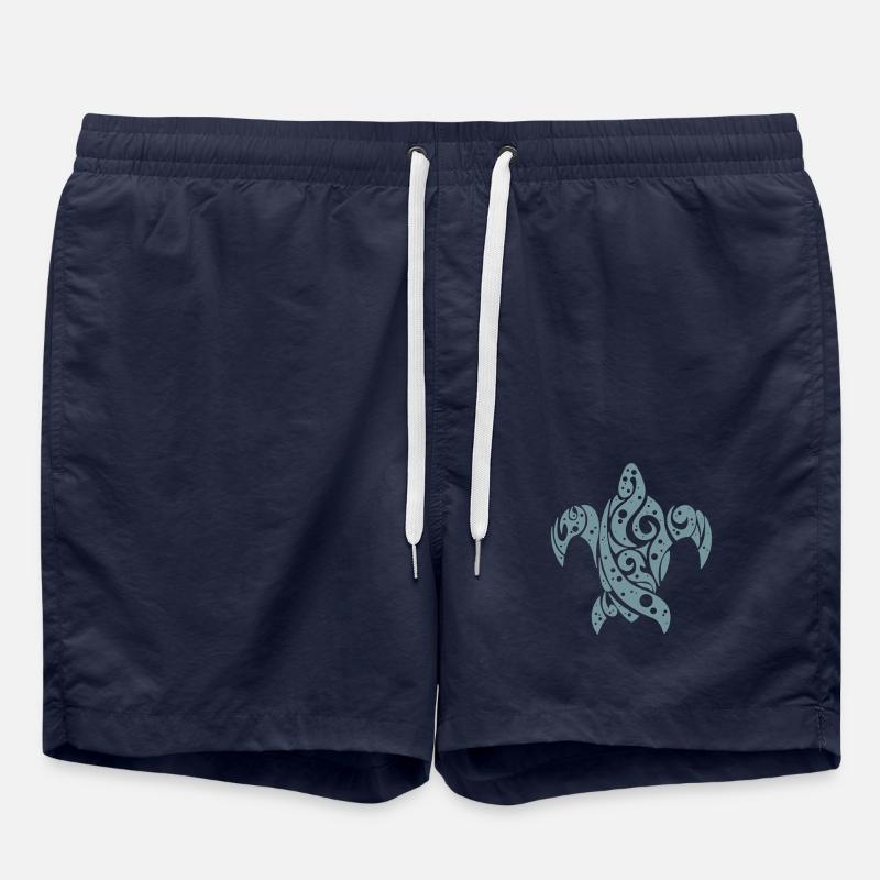 Blaue Schildkröte Tattoo - Badeshorts - French Navy