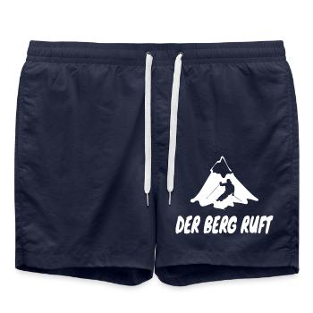 Skifahren - Der Berg ruft - Badeshorts - French Navy - Vorne - AI Model Male 185 light (185cm)
