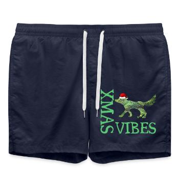 fuchs e 35 weihnachten xmas vibes - Badeshorts - French Navy - Vorne - AI Model Male 185 light (185cm)