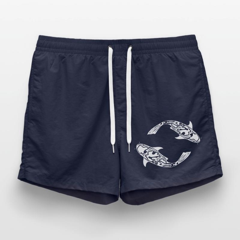 Two Koi Carp Fish Vector Swim Trunks