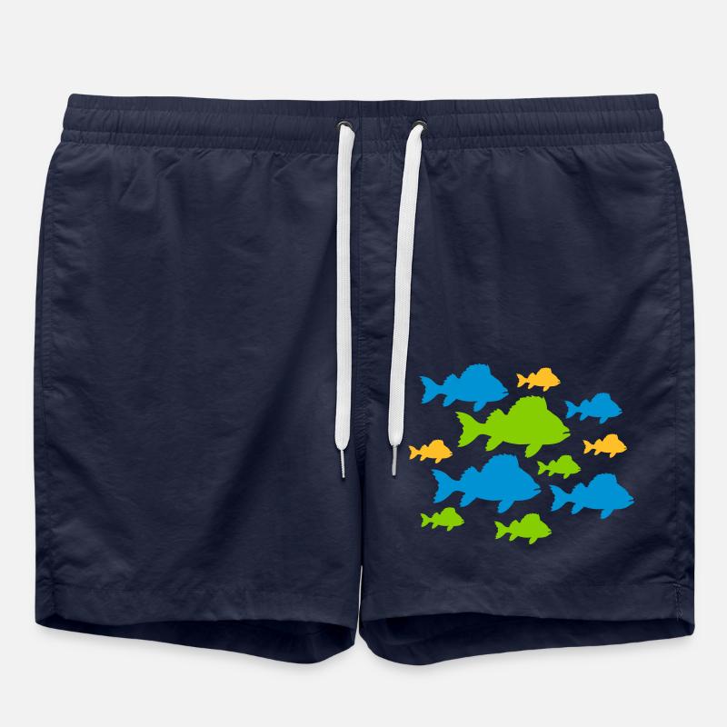 Bunte Fische Muster - Badeshorts - French Navy