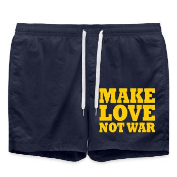 Make love not war - Short de bain - bleu marine - Devant - AI Model Male 185 light (185cm)
