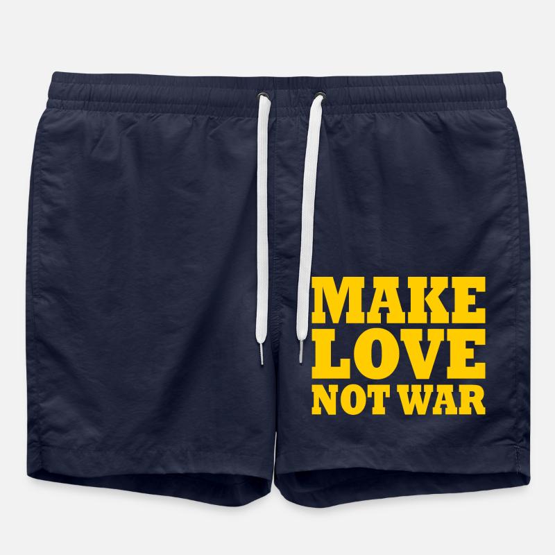 Make love not war - Short de bain - bleu marine