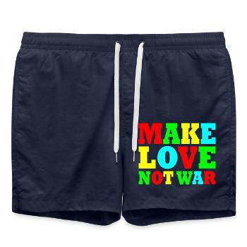 Make love not war - Short de bain - bleu marine - Devant - AI Model Male 185 light (185cm)