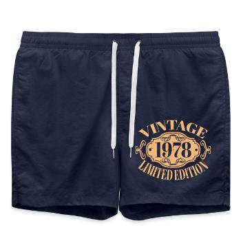 Jahrgang 1978 - 44 Jahre alt, Geschenk zum 44. Geburtstag - Badeshorts - French Navy - Vorne - AI Model Male 185 light (185cm)