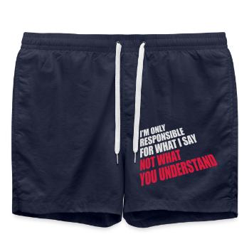 ce que je dis citation - Short de bain - bleu marine - Devant - AI Model Male 185 light (185cm)
