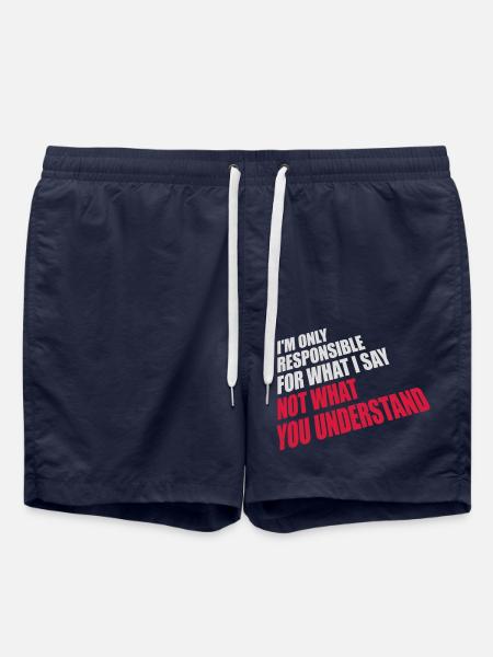 what I say quote - Swim Trunks - french navy