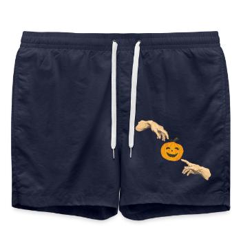 Die Schöpfung Hände mit Halloween Kürbis lustig - Badeshorts - French Navy - Vorne - AI Model Male 185 light (185cm)