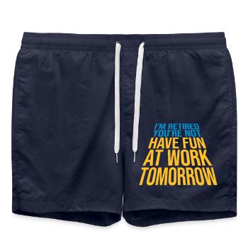 have fun at work - Badeshorts - French Navy - Vorne - AI Model Male 185 light (185cm)