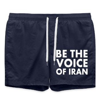 Be the voice of iran - Swim Trunks - french navy - Front - AI Model Male 185 light (185cm)