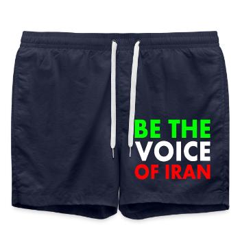 Be the voice of iran - Swim Trunks - french navy - Front - AI Model Male 185 light (185cm)