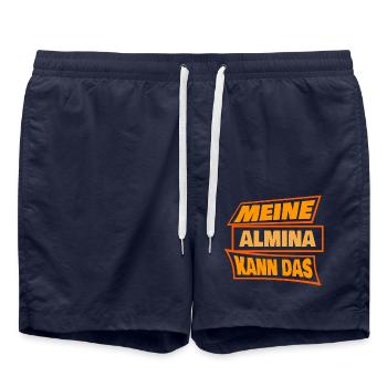 Gift for Almina - Swim Trunks - french navy - Front - AI Model Male 185 light (185cm)