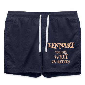Lennart as a helper - Swim Trunks - french navy - Front - AI Model Male 185 light (185cm)