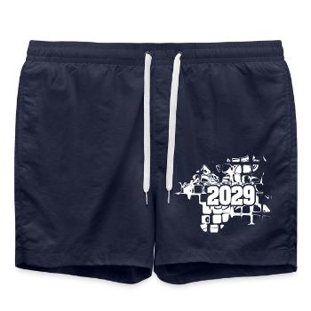 L’art 2029 - Short de bain - bleu marine - Devant - AI Model Male 185 light (185cm)