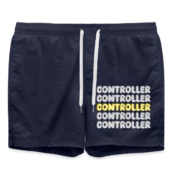 Contrôleur de travail - Short de bain - bleu marine - Devant - AI Model Male 185 light (185cm)