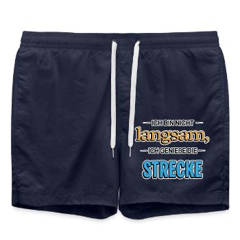 Je ne suis pas lent – Drôle de dicton - Short de bain - bleu marine - Devant - AI Model Male 185 light (185cm)