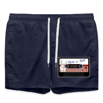 Cassette de rock 'n' roll rétro - Short de bain - bleu marine - Devant - AI Model Male 185 light (185cm)