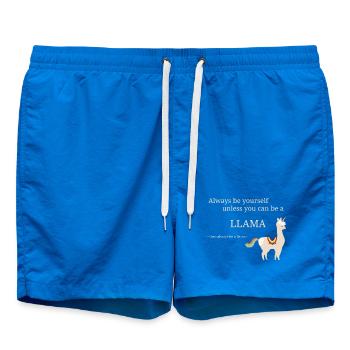 Lama Einhorn mit coolem Spruch - Badeshorts - Cobalt blue - Vorne