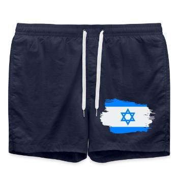 Israel Flag Flag Israel Jerusalem Star of David - Swim Trunks - french navy - Front - AI Model Male 185 light (185cm)
