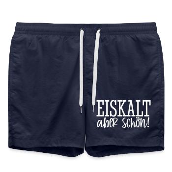 Eiskalt - aber schön! - Badeshorts - French Navy - Vorne - AI Model Male 185 light (185cm)