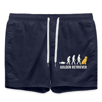 Die Entwicklung des Golden Retrievers - Badeshorts - French Navy - Vorne - AI Model Male 185 light (185cm)