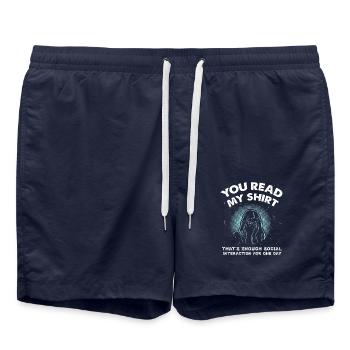 Introvertiert - Badeshorts - French Navy - Vorne - AI Model Male 185 light (185cm)