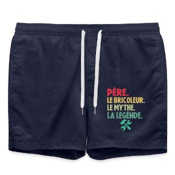 Père le bricoleur le mythe la légende - Short de bain - bleu marine - Devant - AI Model Male 185 light (185cm)