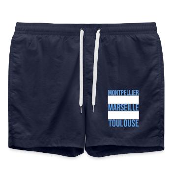 Montpellier - Marseille - Toulouse Trip - Swim Trunks - french navy - Front - AI Model Male 185 light (185cm)