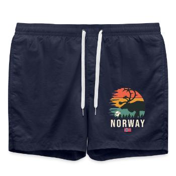 Norwegen Norwegen Cooles Geschenk - Badeshorts - French Navy - Vorne - AI Model Male 185 light (185cm)