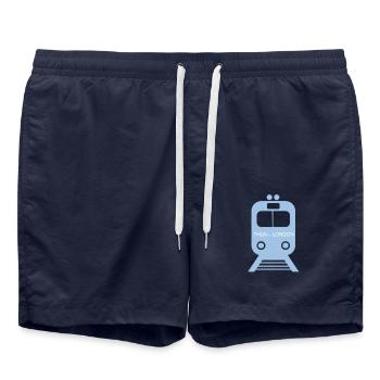 Voyage en train Thoune - Londres Thoune - Londres - Short de bain - bleu marine - Devant - AI Model Male 185 light (185cm)