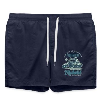 Motard le meilleur professeur cadeau cool - Short de bain - bleu marine - Devant - AI Model Male 185 light (185cm)